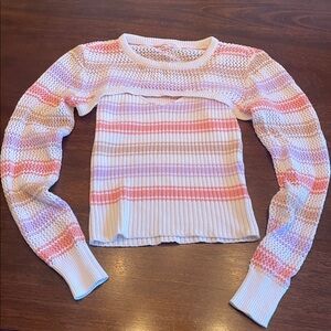 100% Cotton Anthropologie Striped Knit Tank Top with Cropped Pull Over